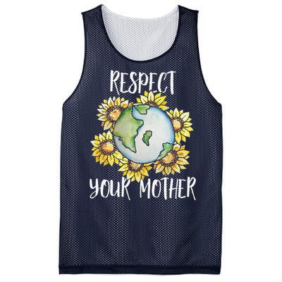 Respect Your Mother Earth Day Floral Sunflower Earth Mesh Reversible Basketball Jersey Tank