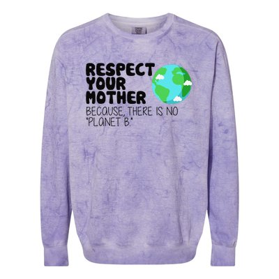 Respect Your Mother, Earth Day Colorblast Crewneck Sweatshirt