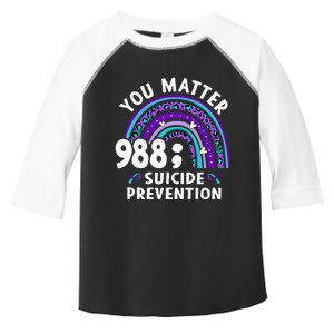 Rainbow You Matter 988 Suicide Prevention Awareness Ribbon Toddler Fine Jersey T-Shirt