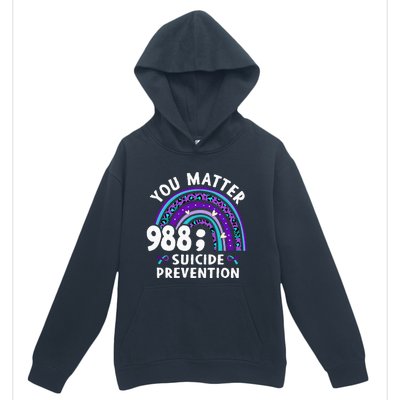 Rainbow You Matter 988 Suicide Prevention Awareness Ribbon Urban Pullover Hoodie