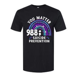 Rainbow You Matter 988 Suicide Prevention Awareness Ribbon Softstyle CVC T-Shirt