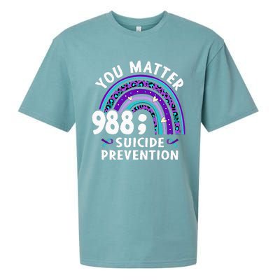 Rainbow You Matter 988 Suicide Prevention Awareness Ribbon Sueded Cloud Jersey T-Shirt