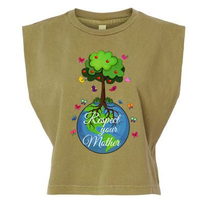 Respect Your Mother Earth Day Design Funny Gift Garment-Dyed Women's Muscle Tee