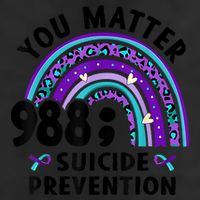 Rainbow You Matter 988 Suicide Prevention Awareness Ribbon Cool Comfort Performance Bucket Hat