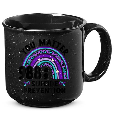 Rainbow You Matter 988 Suicide Prevention Awareness Ribbon 15oz Campfire Ceramic Mug