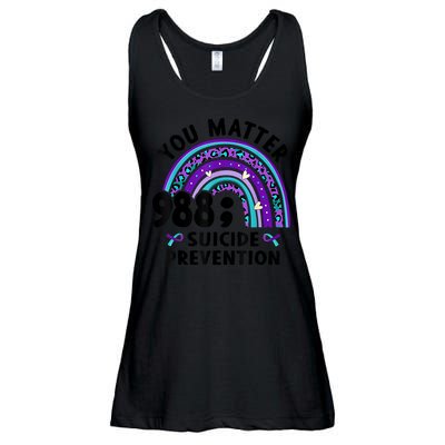 Rainbow You Matter 988 Suicide Prevention Awareness Ribbon Ladies Essential Flowy Tank