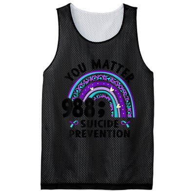 Rainbow You Matter 988 Suicide Prevention Awareness Ribbon Mesh Reversible Basketball Jersey Tank