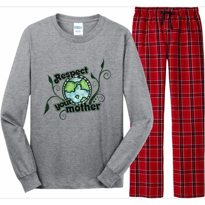 Respect Your Mother Earth Day Artwork Gift Long Sleeve Pajama Set