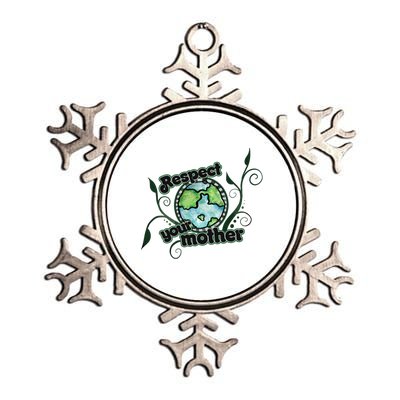 Respect Your Mother Earth Day Artwork Gift Metallic Star Ornament