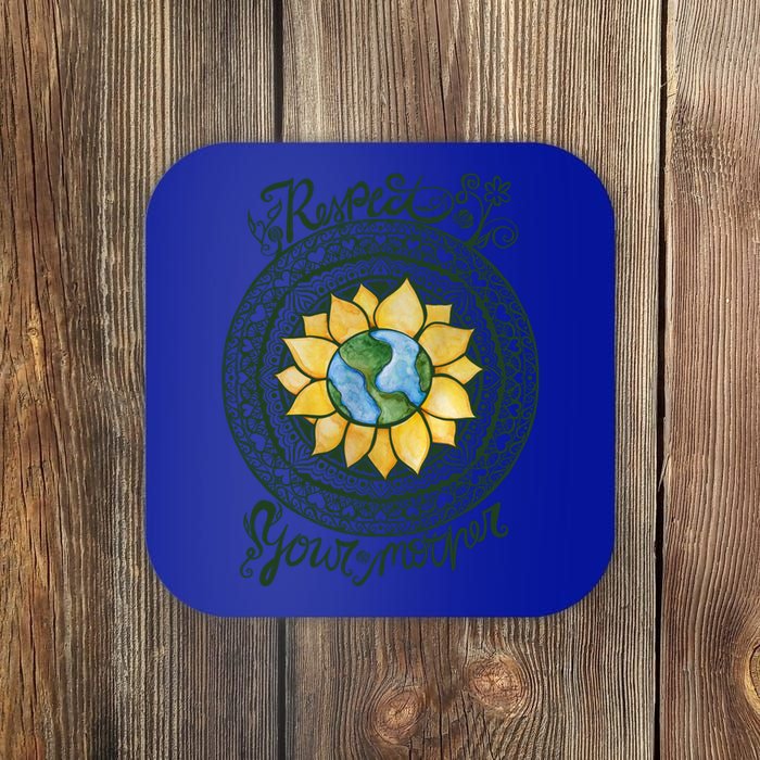 Respect Your Mother Earth Day Dala Gift Coaster