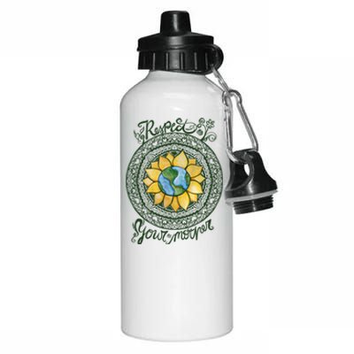 Respect Your Mother Earth Day Dala Gift Aluminum Water Bottle