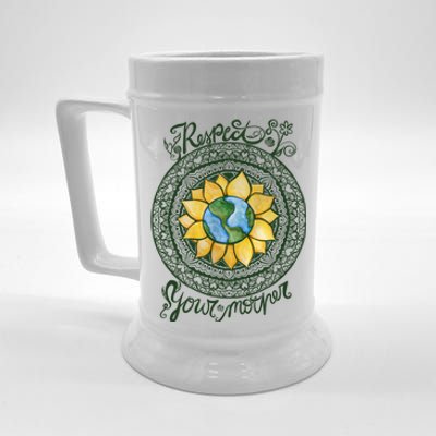 Respect Your Mother Earth Day Dala Gift Beer Stein