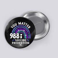 Rainbow You Matter 988 Suicide Prevention Awareness Ribbon Button