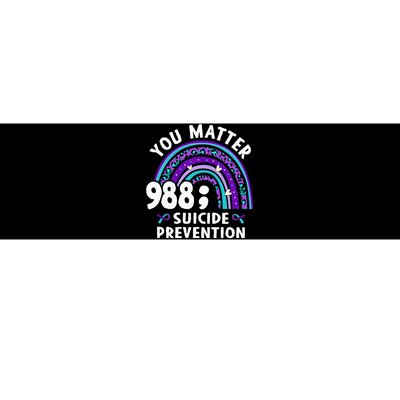 Rainbow You Matter 988 Suicide Prevention Awareness Ribbon Bumper Sticker