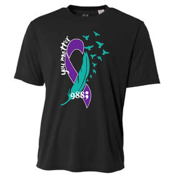 Rainbow You Matter 988 Suicide Prevention Awareness Ribbon Cooling Performance Crew T-Shirt