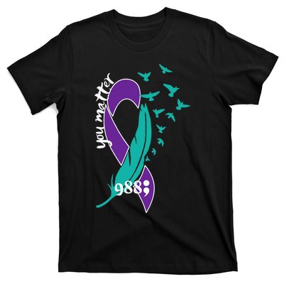 Rainbow You Matter 988 Suicide Prevention Awareness Ribbon T-Shirt