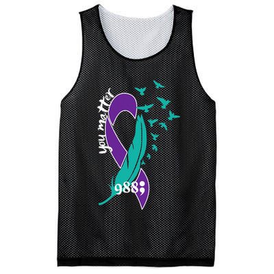 Rainbow You Matter 988 Suicide Prevention Awareness Ribbon Mesh Reversible Basketball Jersey Tank