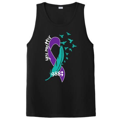 Rainbow You Matter 988 Suicide Prevention Awareness Ribbon PosiCharge Competitor Tank