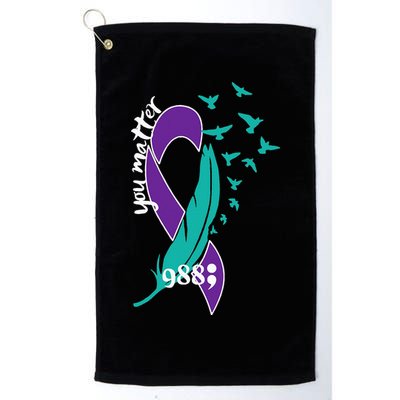 Rainbow You Matter 988 Suicide Prevention Awareness Ribbon Golf Towel