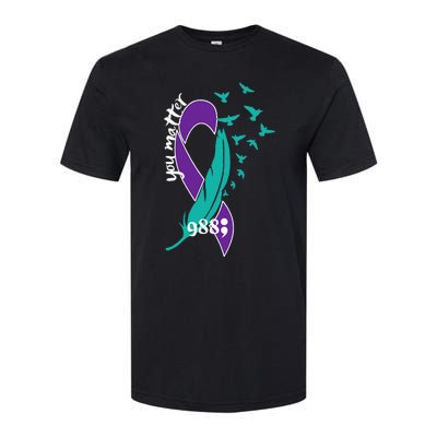 Rainbow You Matter 988 Suicide Prevention Awareness Ribbon Softstyle CVC T-Shirt