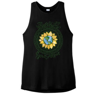 Respect Your Mother Earth Day Dala Gift Ladies PosiCharge Tri-Blend Wicking Tank