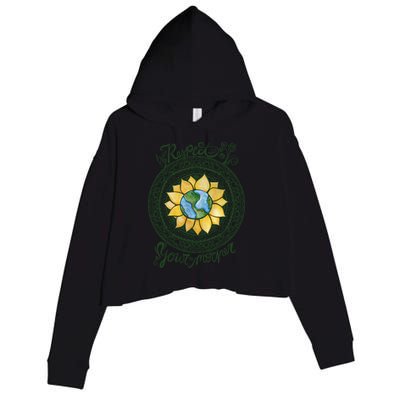 Respect Your Mother Earth Day Dala Gift Crop Fleece Hoodie