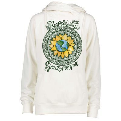 Respect Your Mother Earth Day Dala Gift Womens Funnel Neck Pullover Hood