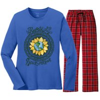 Respect Your Mother Earth Day Dala Gift Women's Long Sleeve Flannel Pajama Set 