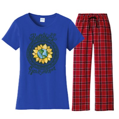 Respect Your Mother Earth Day Dala Gift Women's Flannel Pajama Set