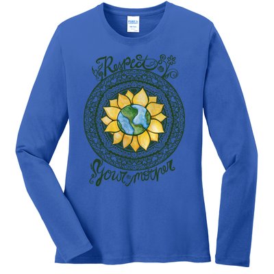 Respect Your Mother Earth Day Dala Gift Ladies Long Sleeve Shirt