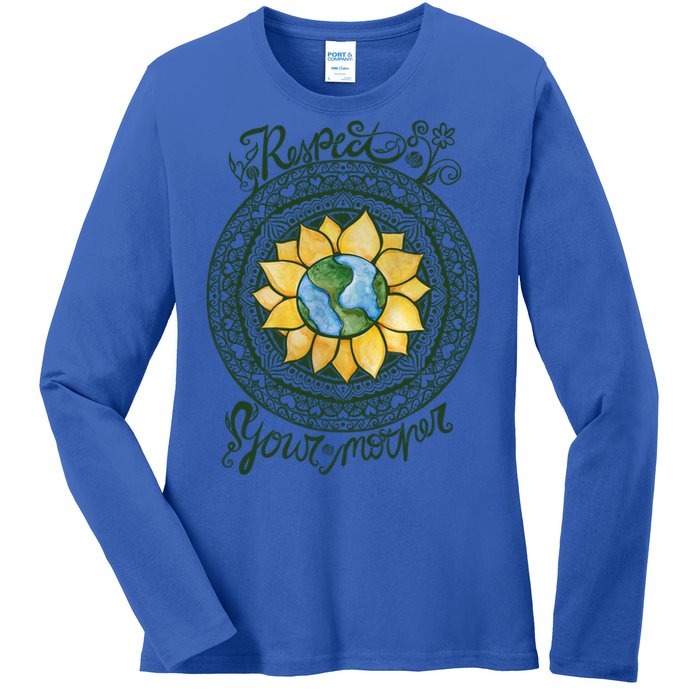 Respect Your Mother Earth Day Dala Gift Ladies Long Sleeve Shirt