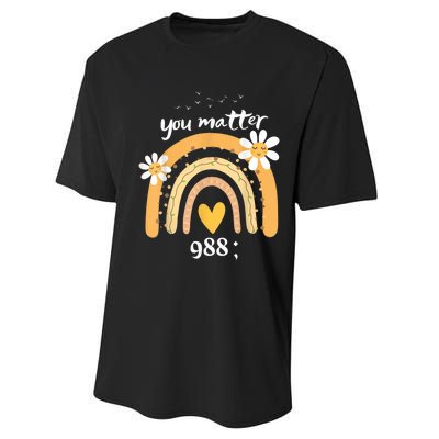 Rainbow You Matter 988 Suicide Prevention Awareness Ribbon Performance Sprint T-Shirt