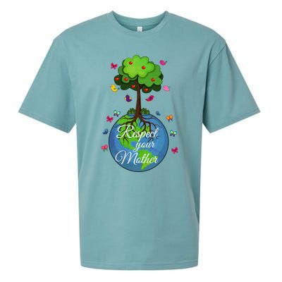 Respect Your Mother Earth Day Design Meaningful Gift Sueded Cloud Jersey T-Shirt