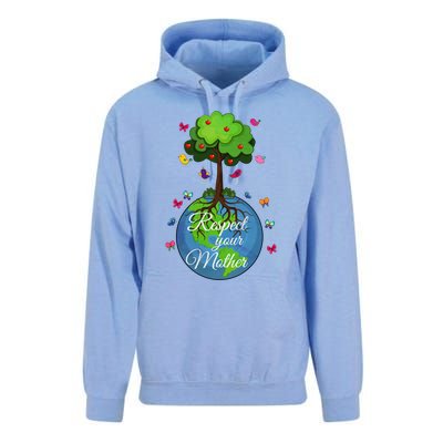 Respect Your Mother Earth Day Design Meaningful Gift Unisex Surf Hoodie