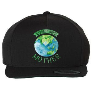 Respect Your Mother Earth Planet Day Green Environtalist Gift Wool Snapback Cap