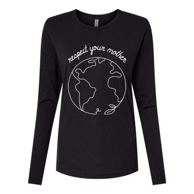 Respect Your Mother Globe Mother Earth Day Environtalist Cute Gift Womens Cotton Relaxed Long Sleeve T-Shirt