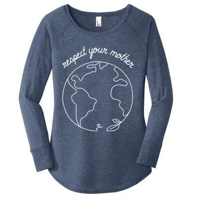 Respect Your Mother Globe Mother Earth Day Environtalist Cute Gift Women's Perfect Tri Tunic Long Sleeve Shirt