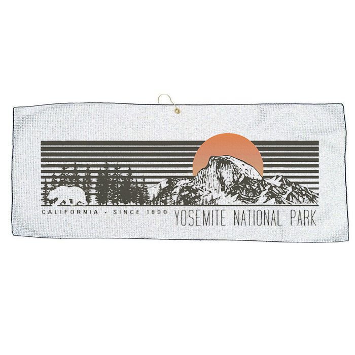 Retro Yosemite National Park Half Dome Large Microfiber Waffle Golf Towel