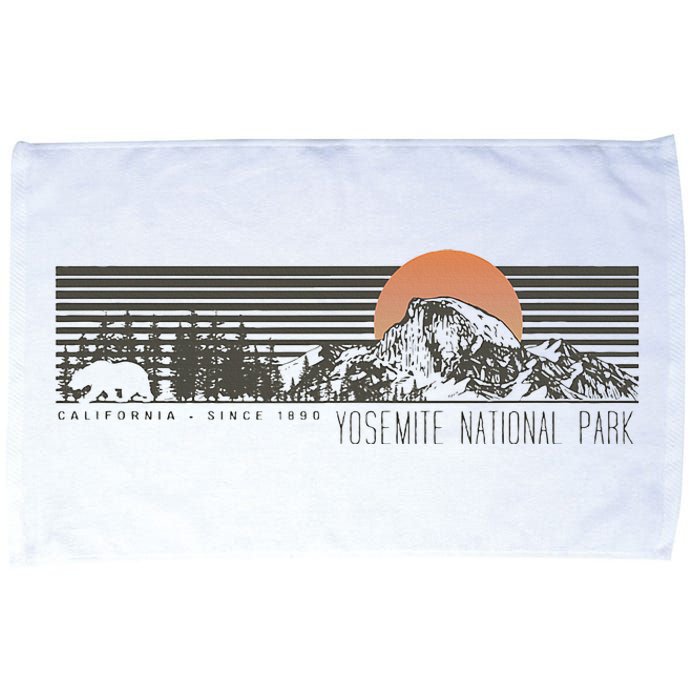 Retro Yosemite National Park Half Dome Microfiber Hand Towel