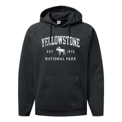 Retro Yellowstone National Park Est 1872 Hiking Performance Fleece Hoodie