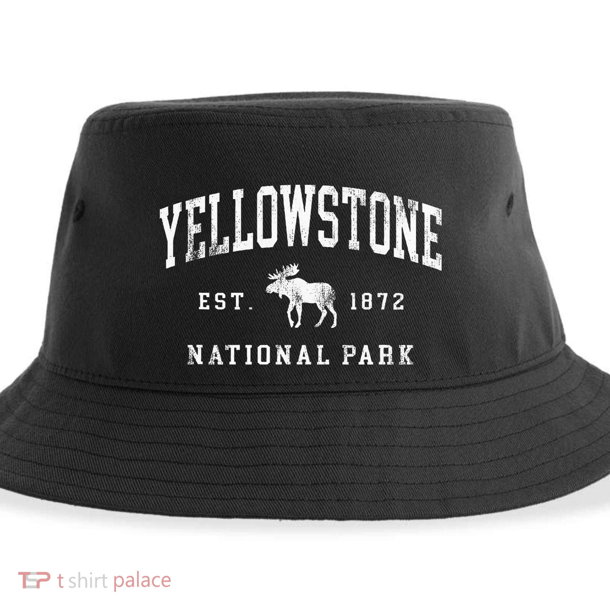 Retro Yellowstone National Park Est 1872 Hiking Sustainable Bucket Hat