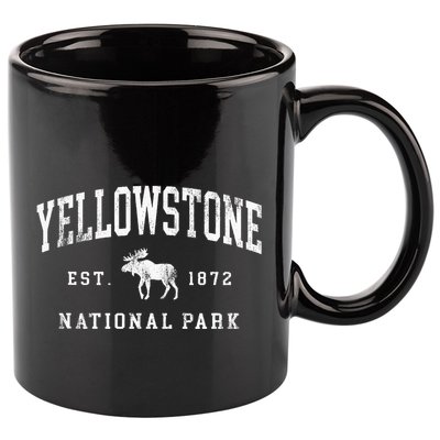 Retro Yellowstone National Park Est 1872 Hiking 11oz C Handle Ceramic Mug