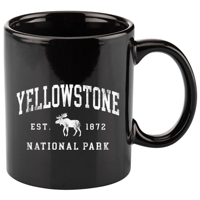 Retro Yellowstone National Park Est 1872 Hiking 11oz C Handle Ceramic Mug