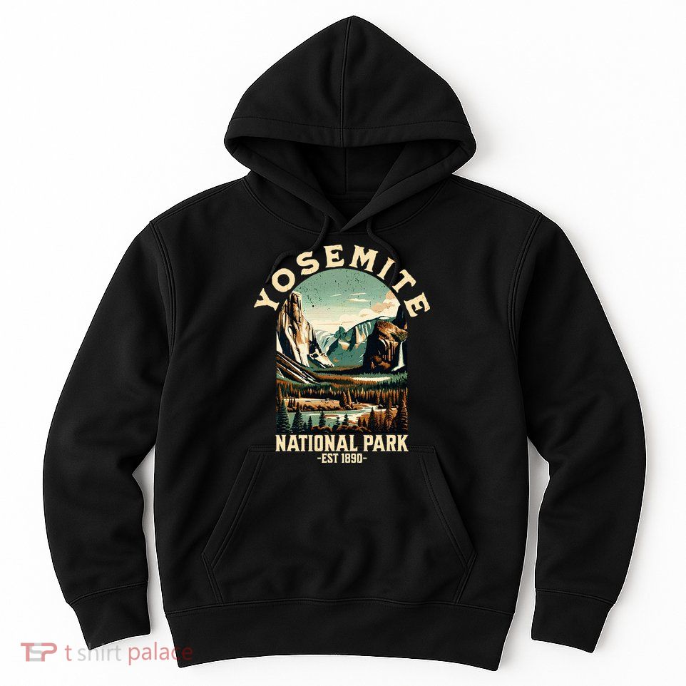 Retro Yosemite National Park Usa Vintage Hiking Hoodie
