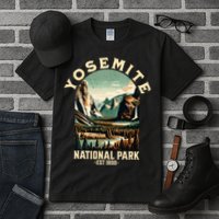 Retro Yosemite National Park Usa Vintage Hiking Tall T-Shirt