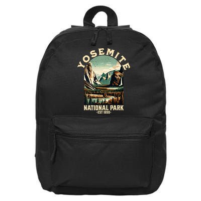 Retro Yosemite National Park Usa Vintage Hiking 16 in Basic Backpack
