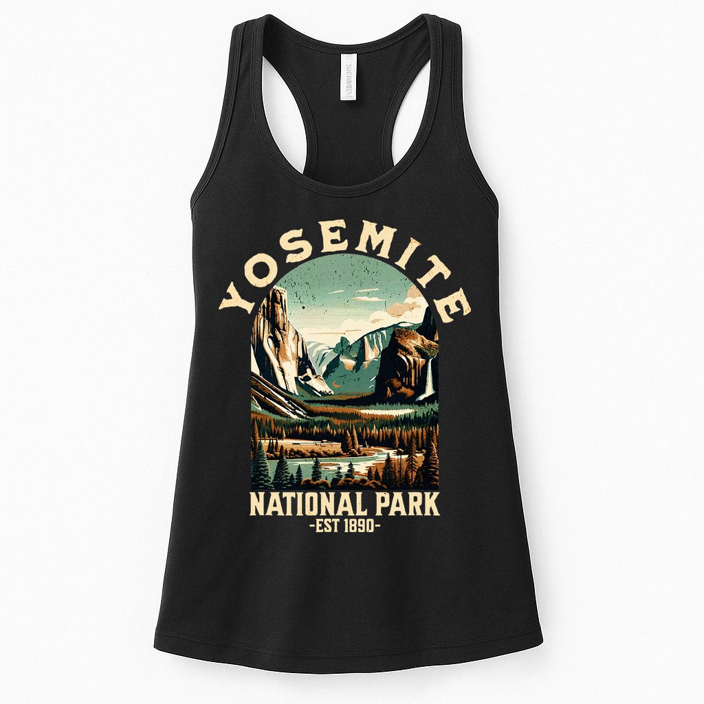 Retro Yosemite National Park Usa Vintage Hiking Womens Tank Top