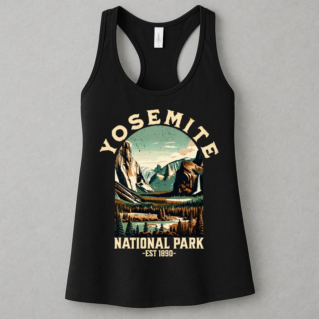 Retro Yosemite National Park Usa Vintage Hiking Womens Tank Top