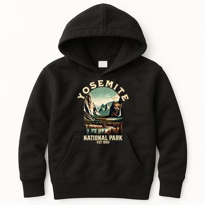 Retro Yosemite National Park Usa Vintage Hiking Kids Hoodie