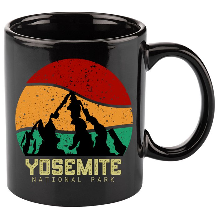 Retro Yosemite National Park 11oz C Handle Ceramic Mug